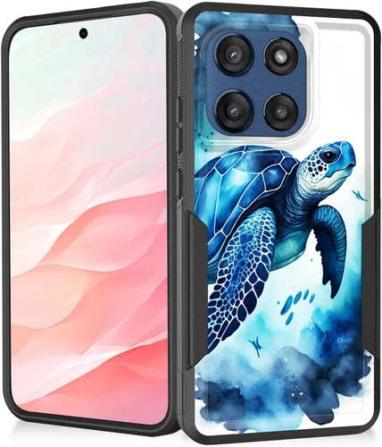 Vista 178 de Funda para Moto G Play 4G 2024, resistente de doble capa híbrida de policarbonato duro, goma suave, a prueba de golpes, funda protectora resistente