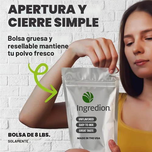 Vista 4 de Bolsa a granel con aislamiento de proteína de guisante premium sin OMG (8 lb)