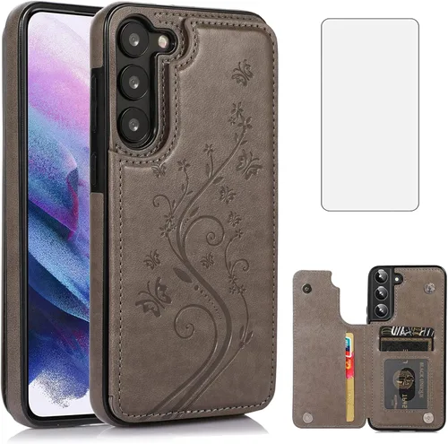 Vista 8 de Asuwish Funda para Samsung Galaxy S23 Plus/S23+ 5G de 6.6 pulgadas con protector de pantalla de vidrio templado, funda de cuero con soporte