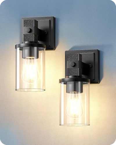 Vista 9 de EDISHINE Juego de apliques de pared de 2, accesorios de iluminación de tocador de estilo granja para baño, lámpara de montaje en pared rústica