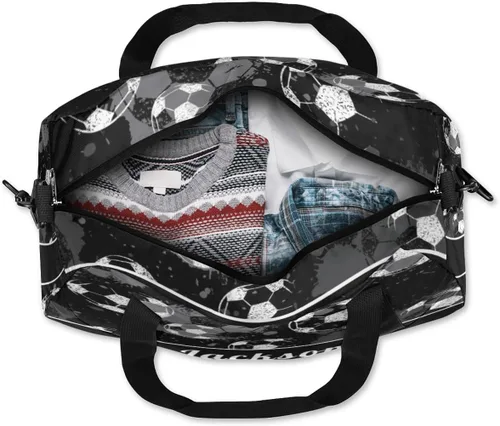 Vista 7 de Bolsa de lona personalizada para niños, bolsa de gimnasio deportiva personalizada para niños, bolsa de mano para el fin de semana para viajes, Ball 3