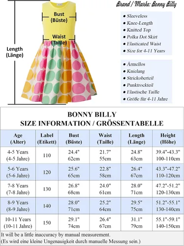 Vista 3 de Bonny Billy Vestidos sin mangas de algodón con estampado floral para niña