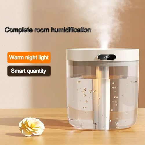 Vista 2 de Humidificadores para dormitorio, humidificador de niebla fría de gran tamaño de 1.5 litros con difusor de aceite y luz nocturna, humidificadores