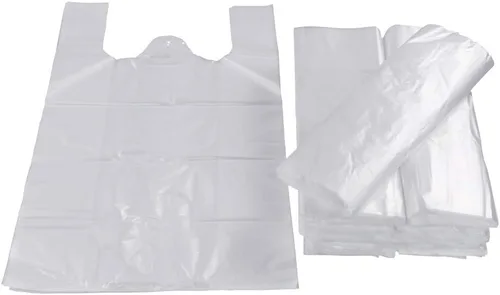 Vista 7 de Bolsos de compras plásticos transparentes de la camiseta de la manija, 400 bolsos reutilizables del transporte de las cuentas Plastic T Shirt