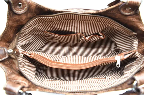 Vista 6 de Western Style Berry Conchos Cowgirl Country - Monederos de transporte para mujer, bolsos cruzados, bolsos de hombro para mujer, color marrón, Marrón
