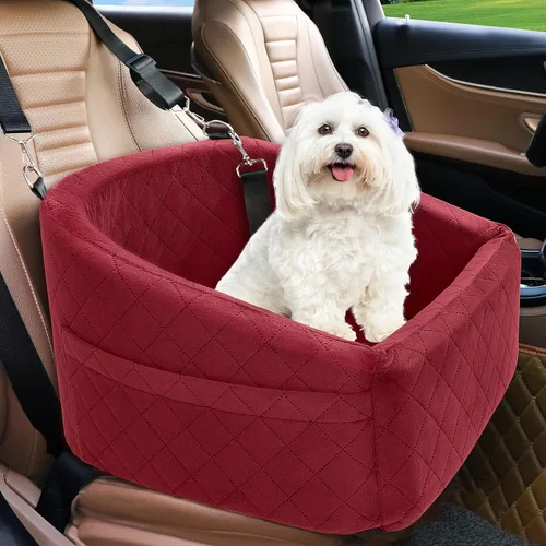 Vista 8 de NEEZUKAR Asiento de automóvil para perros pequeños y medianos, asiento elevador desmontable lavable para perros de menos de 30 libras, asiento