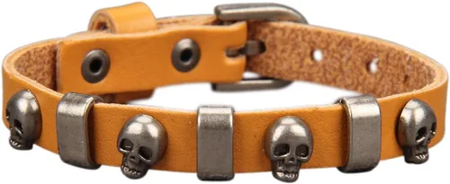 Vista 69 de Jeilwiy Pulseras de cuero punk para hombres, pulseras hechas a mano, brazalete ancho, joyería trenzada, color negro y marrón, ajustable, regalos