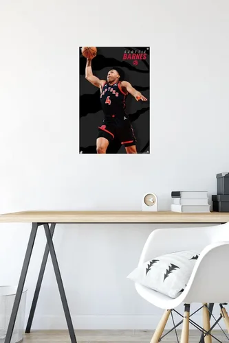 Vista 6 de Trends International NBA Toronto Raptors - Póster de pared de Scottie Barnes 22, 14.72 x 22.37 pulgadas, paquete de póster premium y alfiler