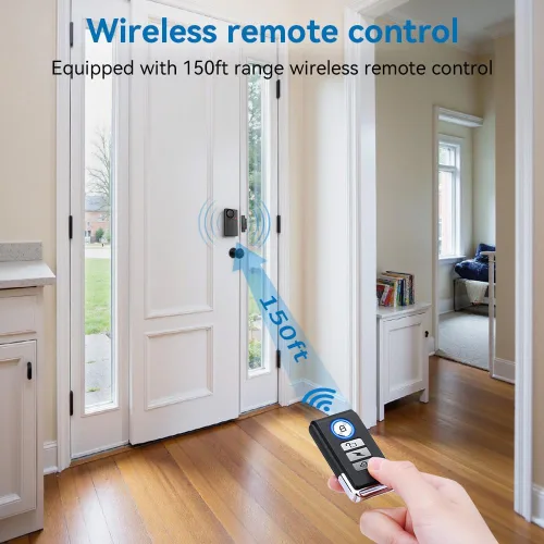Vista 5 de Alarma de puerta con control remoto, timbres de puerta cuando se abre la puerta, alarmas de ventana de 110dB para seguridad del hogar, sensor