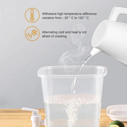 Vista 5 de Dispensador de bebidas de plástico de gran capacidad, dispensador de bebidas de 3,5 L, dispensador duradero, refrigerador, cubo de bebidas, uso