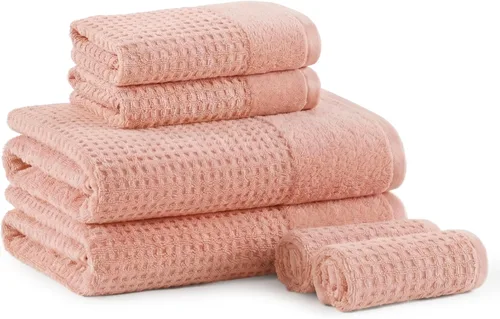 Vista 19 de Madison Park Spa Waffle - Juego de toallas de lujo 100 % algodón, tejido de gofre de textura premium, altamente absorbente, secado rápido, ropa