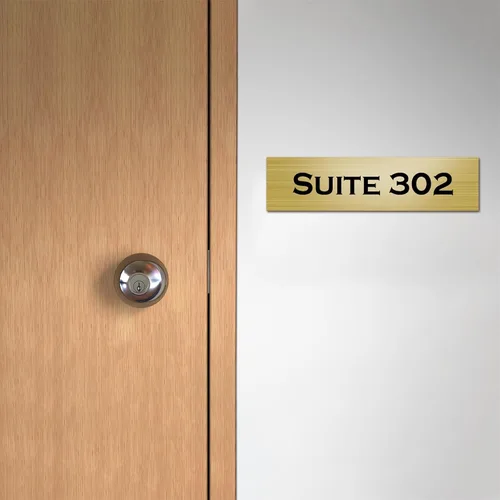 Vista 6 de Placa de identificación personalizada grabada para puerta o pared, placa de identificación personalizada para puerta de oficina con adhesivo