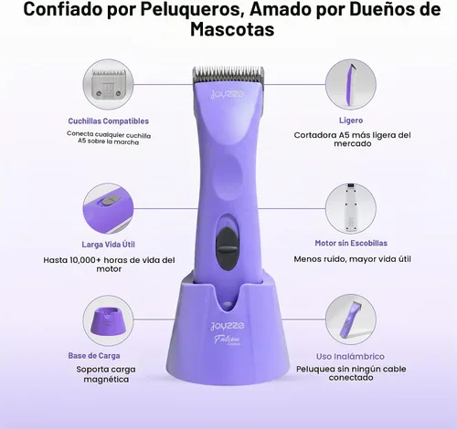 Vista 2 de Falcon 2 velocidades, cortapelos inalámbricos para perros, aseo Unidad de hoja desmontable de bajo ruido y alta potencia construida para días