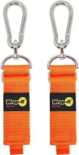 Vista 16 de Correa de almacenamiento Wrap-It con gancho y enganche - Paquete surtido de 3 piezas en negro - Soporte resistente para cables de extensión