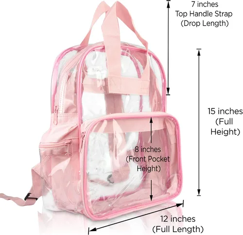 Vista 80 de DALIX Bolsas de mochila transparentes de plástico liso dorado