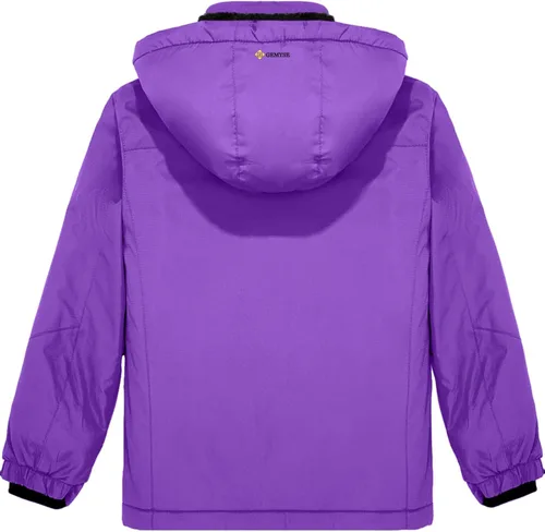 Vista 2 de GEMYSE Chaqueta de esquí impermeable para niña con forro polar, resistente al viento, para snowboard