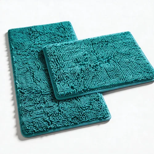 Vista 20 de Juegos de Alfombras de Baño de 2 Piezas de Chenilla Suave Antideslizantes Alfombras de Baño Absorbentes Peludas, Alfombra de Bañera, Alfombras Gris