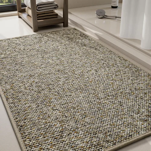 Vista 9 de PADOOR Tapetes de baño finos, trenzados para baño, tapetes de baño con parte trasera de goma antideslizante, lavables a máquina y de secado rápido
