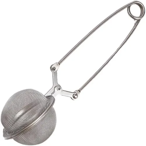 Vista 8 de Colador de té de malla de acero inoxidable con asa, filtro de metal, bola de filtro de té, café, hierba, especias, difusor de té (1 unidad, pequeña)