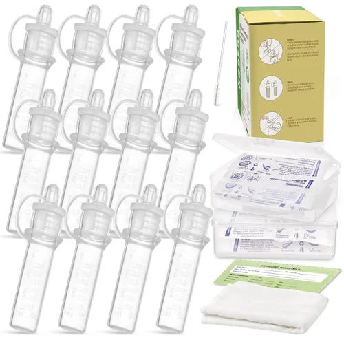 Vista 13 de Kit de colector de calostro haakaa, colector de leche materna con paño de algodón, toallitas y estuche de almacenamiento, listo para usar