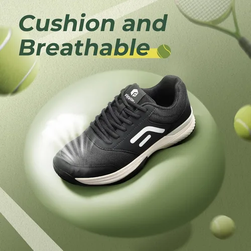 Vista 5 de FitVille Wide & Extra Wide Pickleball Shoes Men Tennis Racquetball Squash Shoes for Men All Court with Arch Support-Tennis V3