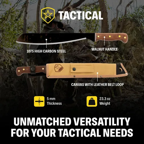 Vista 3 de Condor Tool & Knife Tactical Machete with Walnut Handle