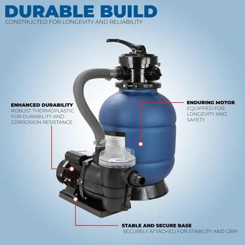 Vista 5 de XtremepowerUS Filtro de arena de 13 pulgadas con bomba de piscina de 3/4 HP para piscina sobre el suelo de hasta 10,000 galones filtro de arena