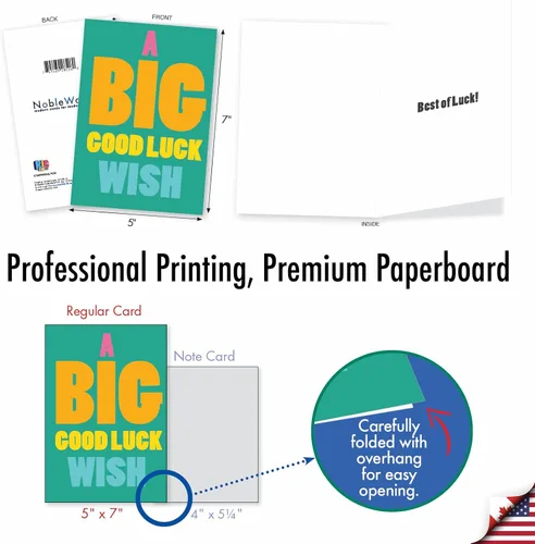 Vista 4 de NobleWorks - Tarjeta de papel de buena suerte con sobre de 5 x 7 pulgadas (1 tarjeta) Good Luck Wish C10049GLG