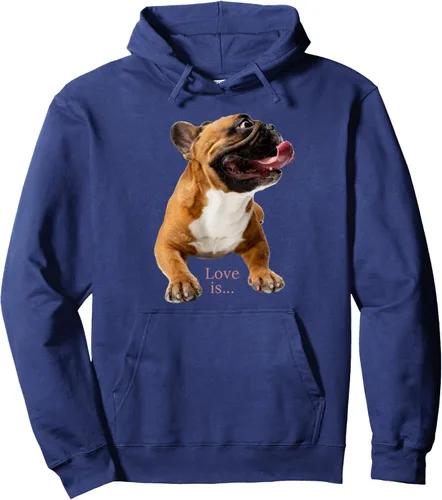 Vista 5 de Fawn - Camiseta de Bulldog francés con capucha para mamá, papá, perro, cachorro, Negro