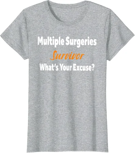 Vista 23 de Camiseta de regalo de cirugía múltiple para sobrevivientes de cirugía ¿Cuál es tu excusa?, Negro