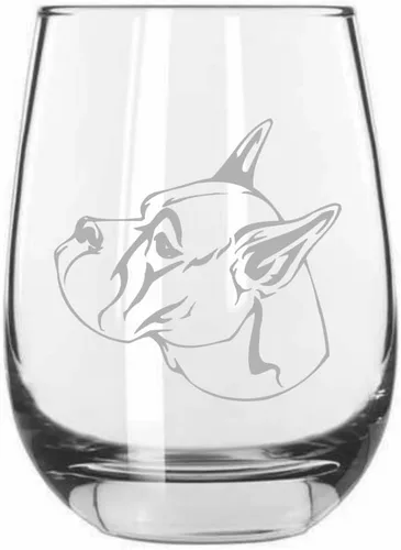Vista 184 de Shar Pei (chino) - Vaso de vino sin tallo grabado para perro, 15.25 onzas