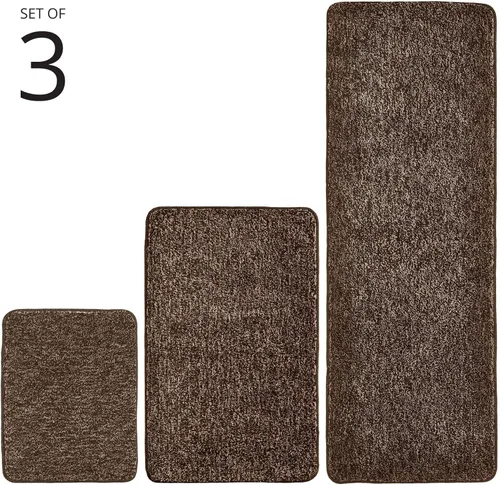 Vista 4 de mDesign Tapete rectangular de microfibra de poliéster antideslizante para spa, tapete de felpa jaspeado absorbente de agua para tocador de baño