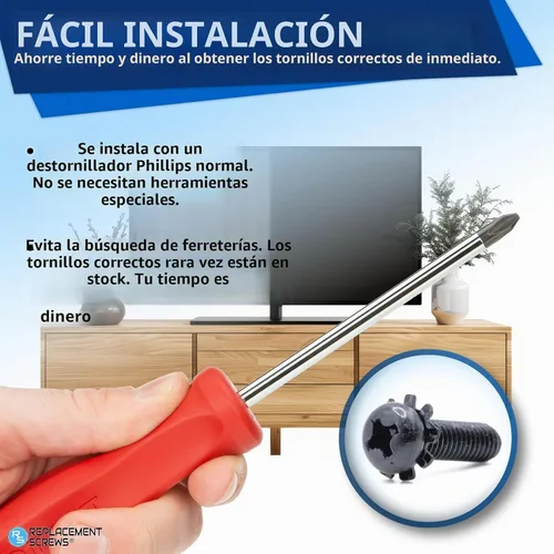 Vista 6 de Tornillos de repuesto M4 de 0.551 in compatibles con muchos soportes de TV LG