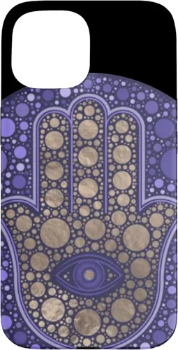 Vista 6 de Funda para iPhone 11 Purple Evil Eye and Hamsa Hand