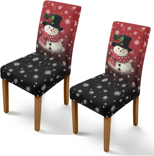 Vista 41 de Rnyleeg Juego de 1 fundas navideñas para sillas de comedor, color azul oscuro, fundas protectoras extraíbles y lavables para sillas de cocina