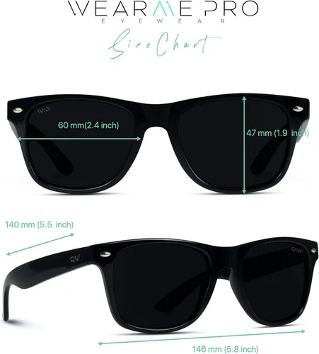 Vista 5 de Wearme Prolente polarizada anteojos de sol con borde de cuerno negro
