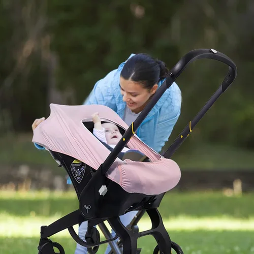Vista 8 de Fundas de asiento de coche para bebé, funda de asiento de automóvil de verano para bebé con ventana de malla transpirable ajustable y bolsillo