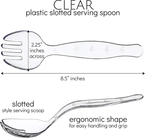 Vista 2 de Plasticpro Tenedores de plástico desechables duraderos y resistentes, utensilios de servir transparentes, paquete de 4