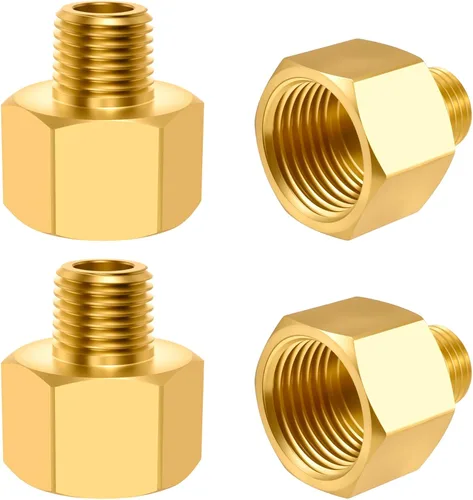 Vista 18 de SDTC Tech Juego de 2 adaptadores de tubería de latón 1/2 NPT rosca macho a 1/2 NPT rosca hembra reductor, conectores de extensión de tubería