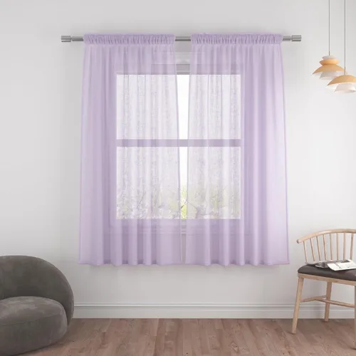 Vista 55 de UPOPO Paneles de Cortina Beige Pequeños Cortinas Transparentes de Gasa de 16 Pulgadas de Largo Cortinas de Cocina de Voile con Textura de Lino