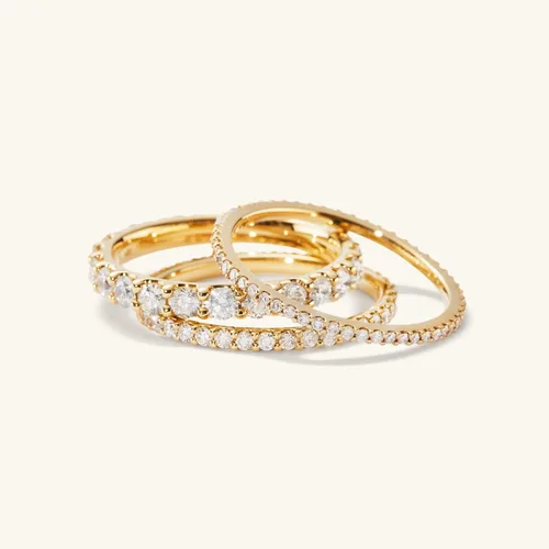 Vista 2 de 10 piezas de anillos delicados de oro de 14 quilates para mujer, diseño cruzado simulado de diamante con torsión abierta, perfectos para apilamiento
