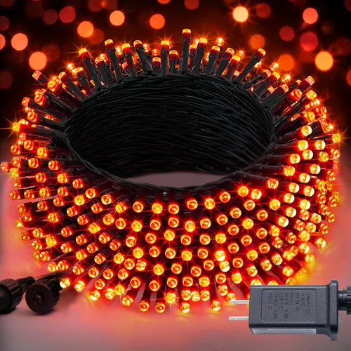 Vista 30 de JMEXSUSS - 250 luces LED de Navidad azules conectables, luces de cadena