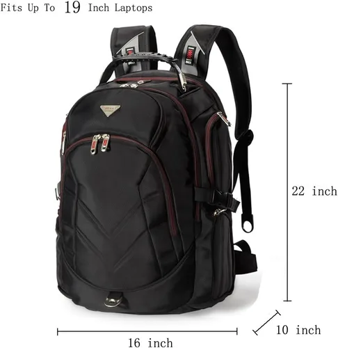 Vista 2 de Mochila para portátil de 19 pulgadas, bolsa de viaje de 55L, mochila de senderismo