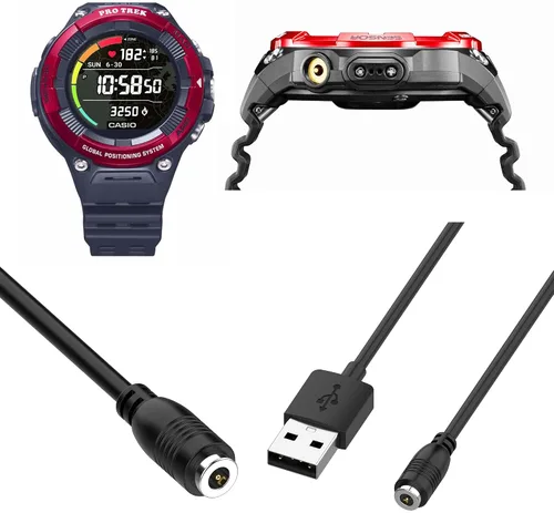 Vista 5 de TenCloud Cable de carga de 3.3 pies para reloj inteligente Casio WSD-F21HR/WSD-F30/WSD-F20/WSD-F10/Protrek