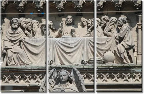 Vista 64 de TUMOVO Decoración de pared de iglesia cristiana de 3 paneles, imágenes de la resurrección de Jesús para sala de estar, dormitorio, cocina