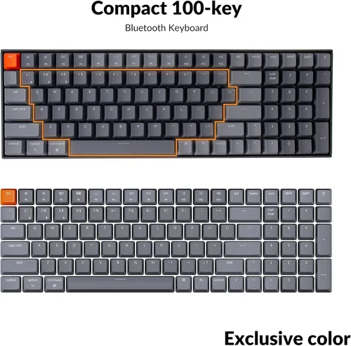 Vista 2 de Keychron K4 Teclado mecánico inalámbrico con cable BluetoothUSB intercambiable en caliente 96 diseño de 100 teclas con interruptor marrón Gateron G