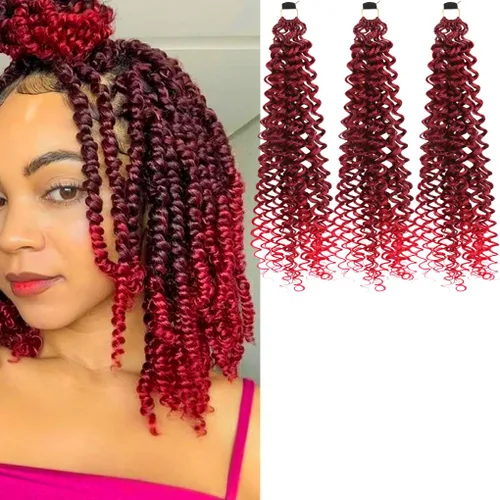 Vista 63 de 3 trenzas de ganchillo Passion Twist, cabello sintético preseparado para trenzar de 14 pulgadas, 3 paquetes de cabello trenzado pretrenzado