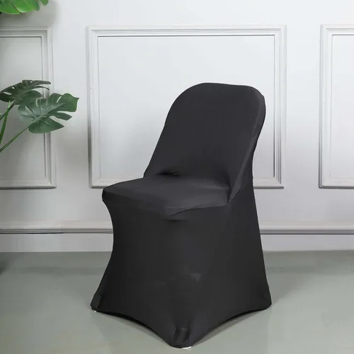 Vista 12 de Efavormart - Funda para silla plegable elástica de elastano, ajustable, para cenas, eventos, bodas, fiestas, banquetes, catering, color beige
