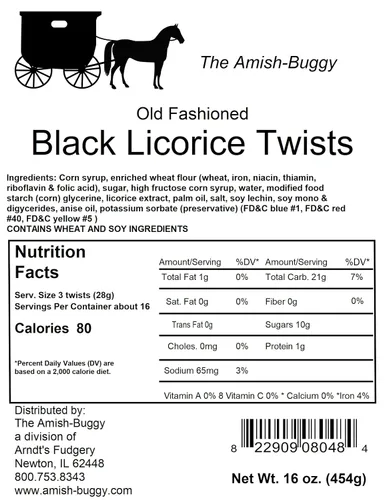 Vista 2 de Arndts Fudgery Amish Giros de regaliz – Tres paquetes de 16 onzas – Negro