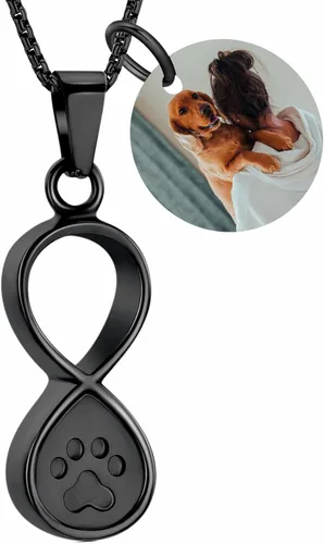 Vista 16 de Oinsi Infinity Love Joyería de Cremación de Mascotas para Cenizas de Perro/Gato Recuerdo Funerario Collar con Colgante de Urna Joyería Conmemorativa